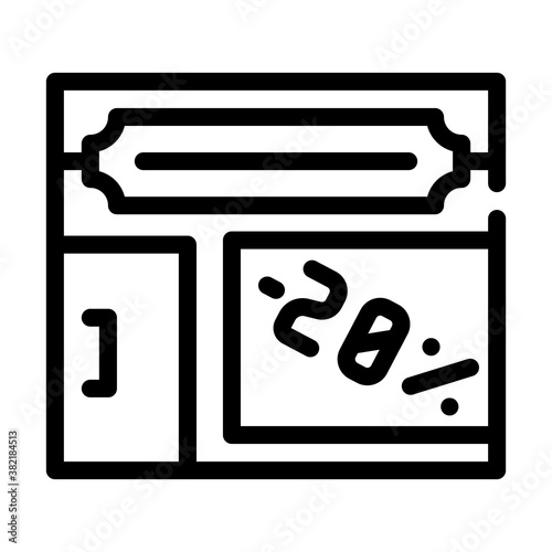 shop building line icon vector black illustration