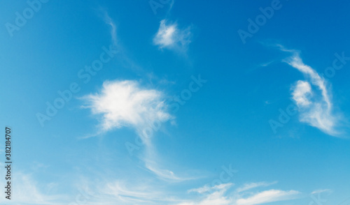 Beautiful blue sky and  white clouds. Nature background.