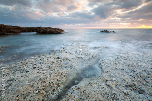 Evening seascape taken on Atherina beach near Goudouras village, Crete photo