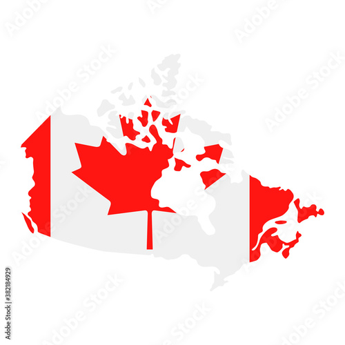 Canada Map Flag Fill Background - Vector illustation