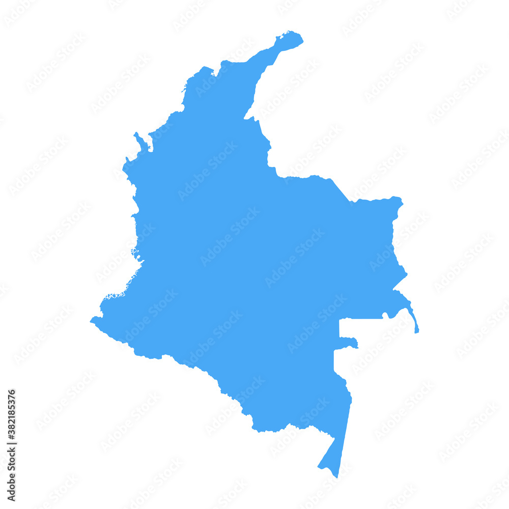 Fototapeta premium Colombia Map - Vector Solid Contour