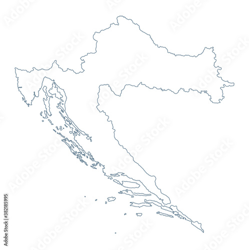 Croatia Map - Vector Contour illustration