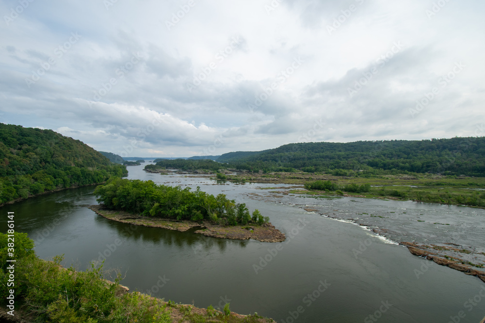 Obraz premium A View of the Susquehanna River from High Above