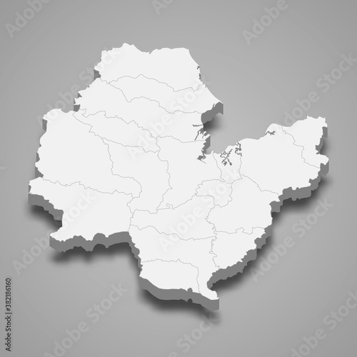 3d map of Surat Thani is a province of Thailand