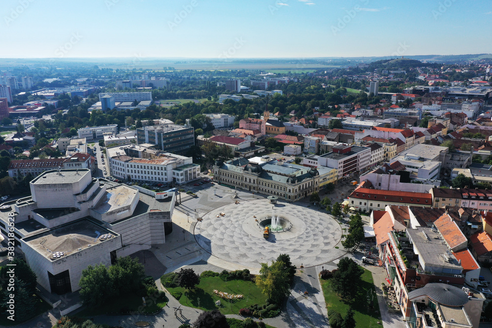 Aerial view of the center of Nitra in Slovakia