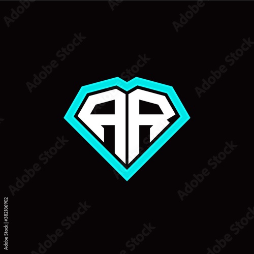 A R initial letter with unique diamond style logo template vector