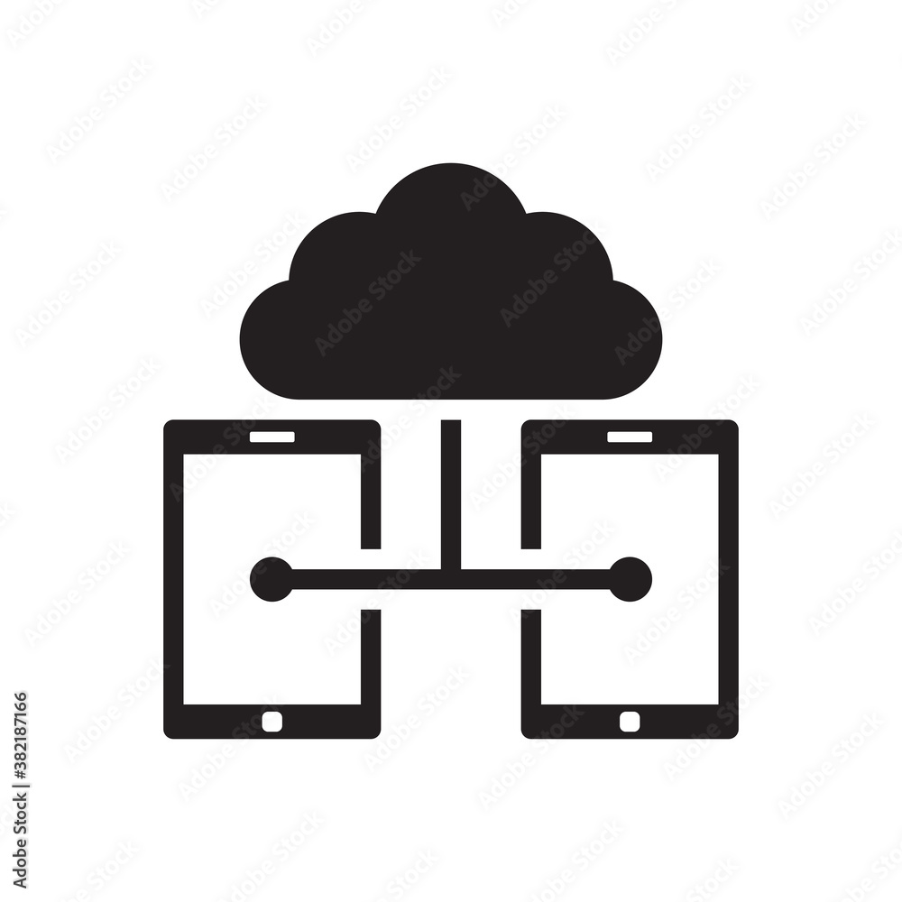 cloud network icon - cloud communication mobile icon cloud network icon - cloud communication mobile icon