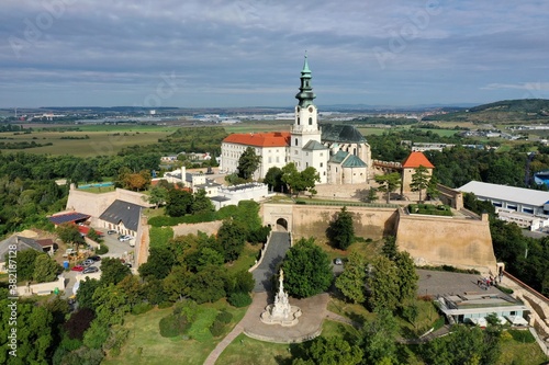 Aerial view of the castle in the city of Nitra in Slovakia