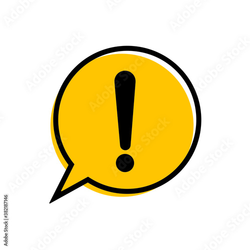 Attention icon, exclamation mark icon flat design illustration