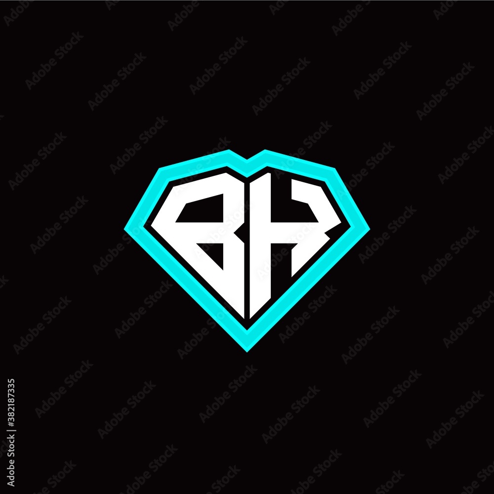 Obraz premium B K initial letter with unique diamond style logo template vector