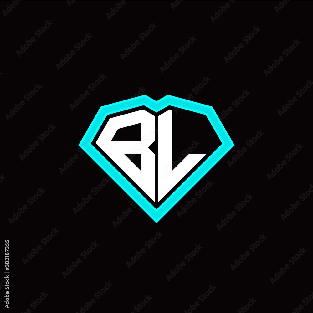 B L initial letter with unique diamond style logo template vector B L initial letter with unique diamond style logo template vector