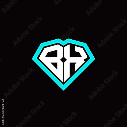 B X initial letter with unique diamond style logo template vector