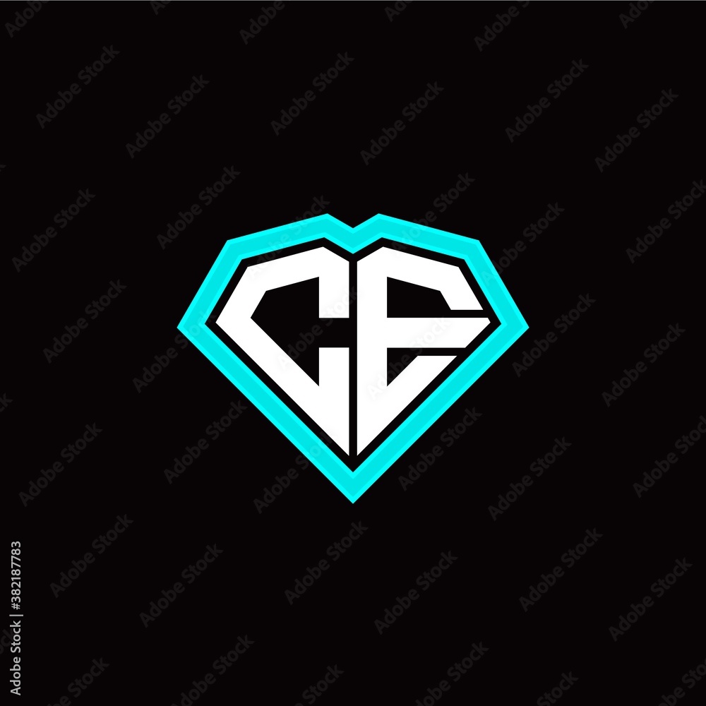 Obraz premium C E initial letter with unique diamond style logo template vector