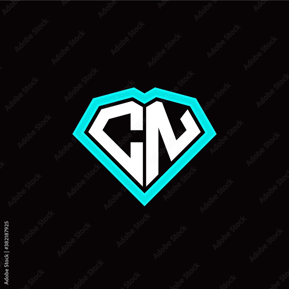 C N initial letter with unique diamond style logo template vector C N initial letter with unique diamond style logo template vector