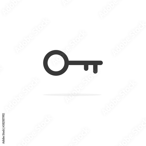 Key vector icon. Key black outline illustration isolated on white background.