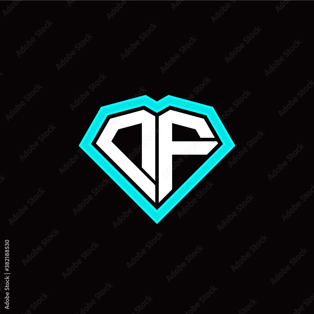 D F initial letter with unique diamond style logo template vector D F initial letter with unique diamond style logo template vector