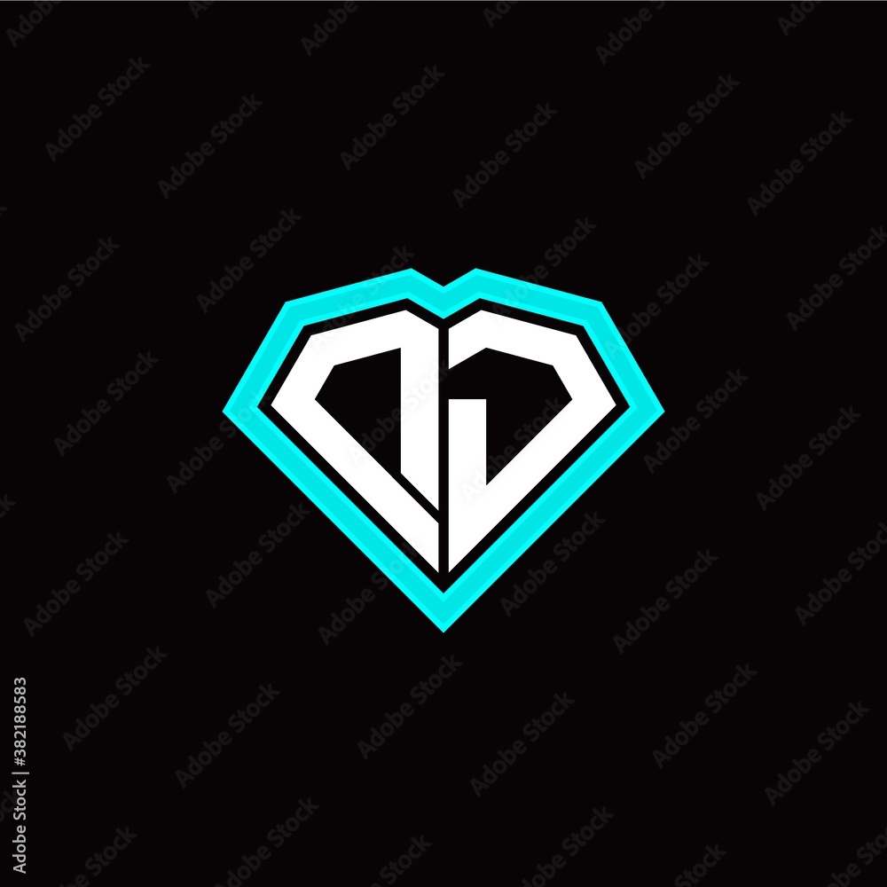 D J initial letter with unique diamond style logo template vector D J initial letter with unique diamond style logo template vector