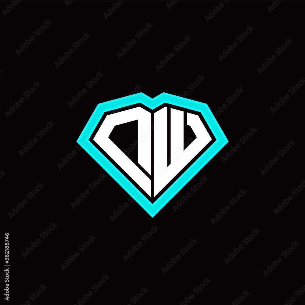 D W initial letter with unique diamond style logo template vector D W initial letter with unique diamond style logo template vector