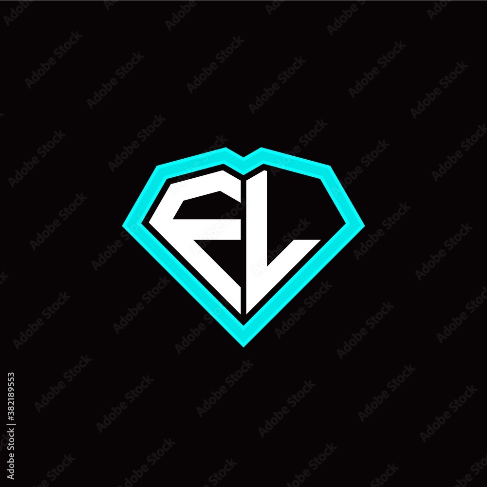 F L initial letter with unique diamond style logo template vector