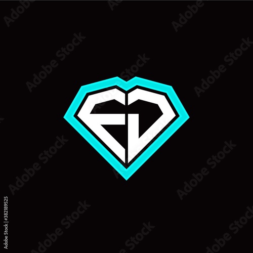 F J initial letter with unique diamond style logo template vector