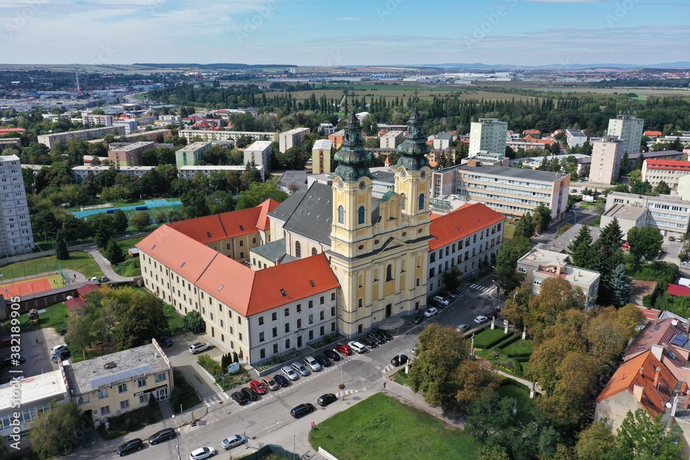 Aerial view of the church in Nitra, Slovakia