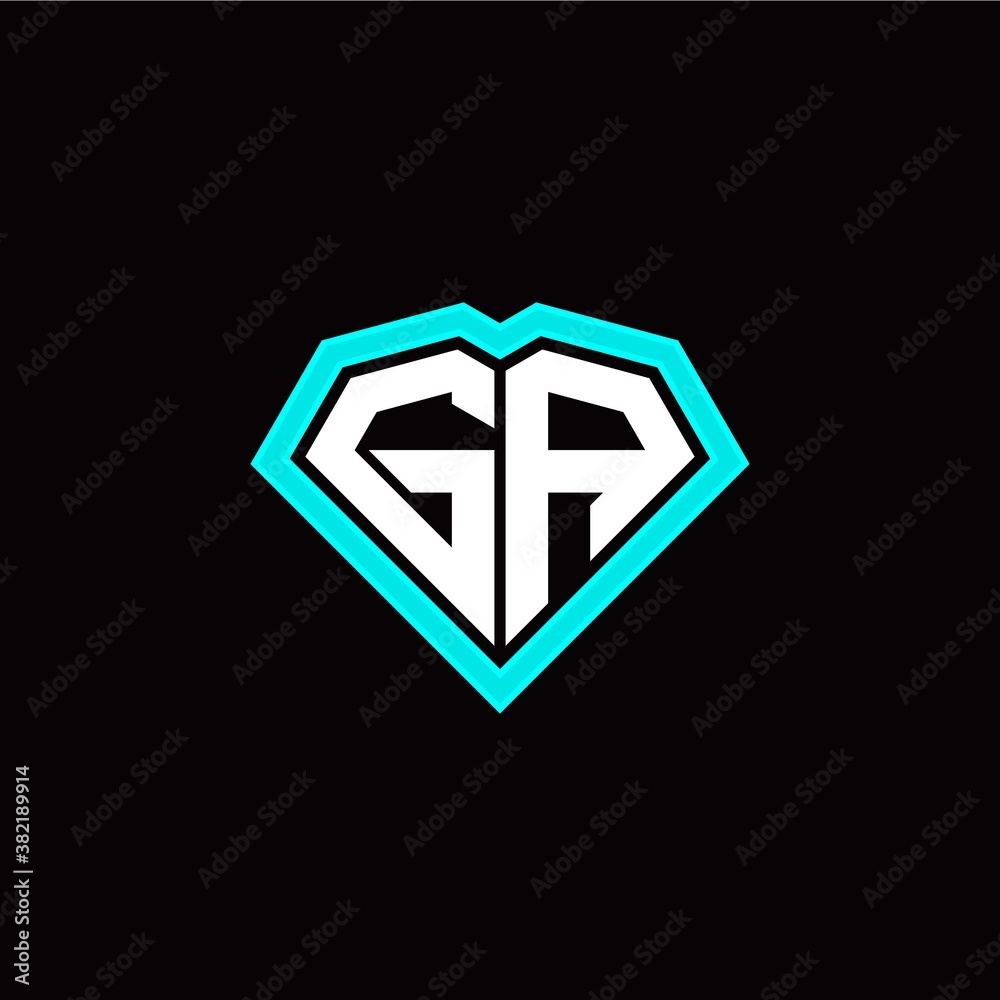 G A initial letter with unique diamond style logo template vector G A initial letter with unique diamond style logo template vector