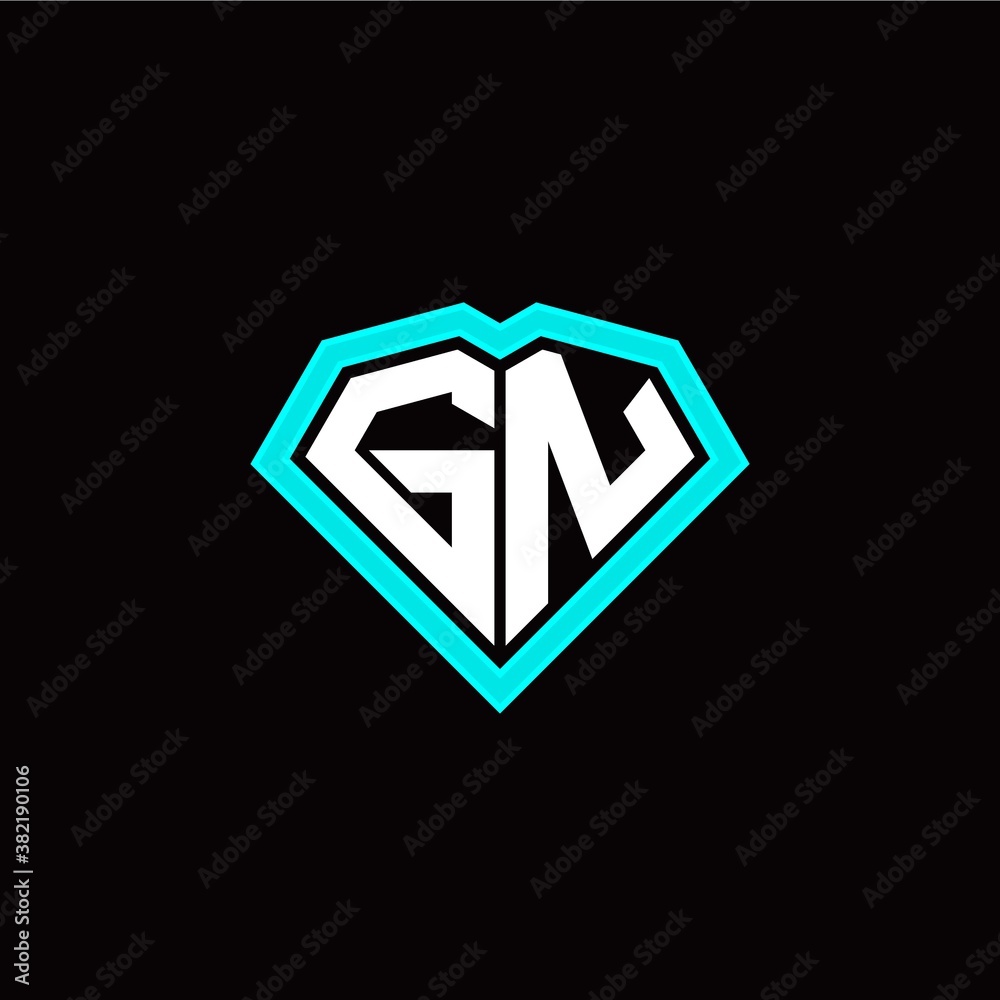 G N initial letter with unique diamond style logo template vector G N initial letter with unique diamond style logo template vector