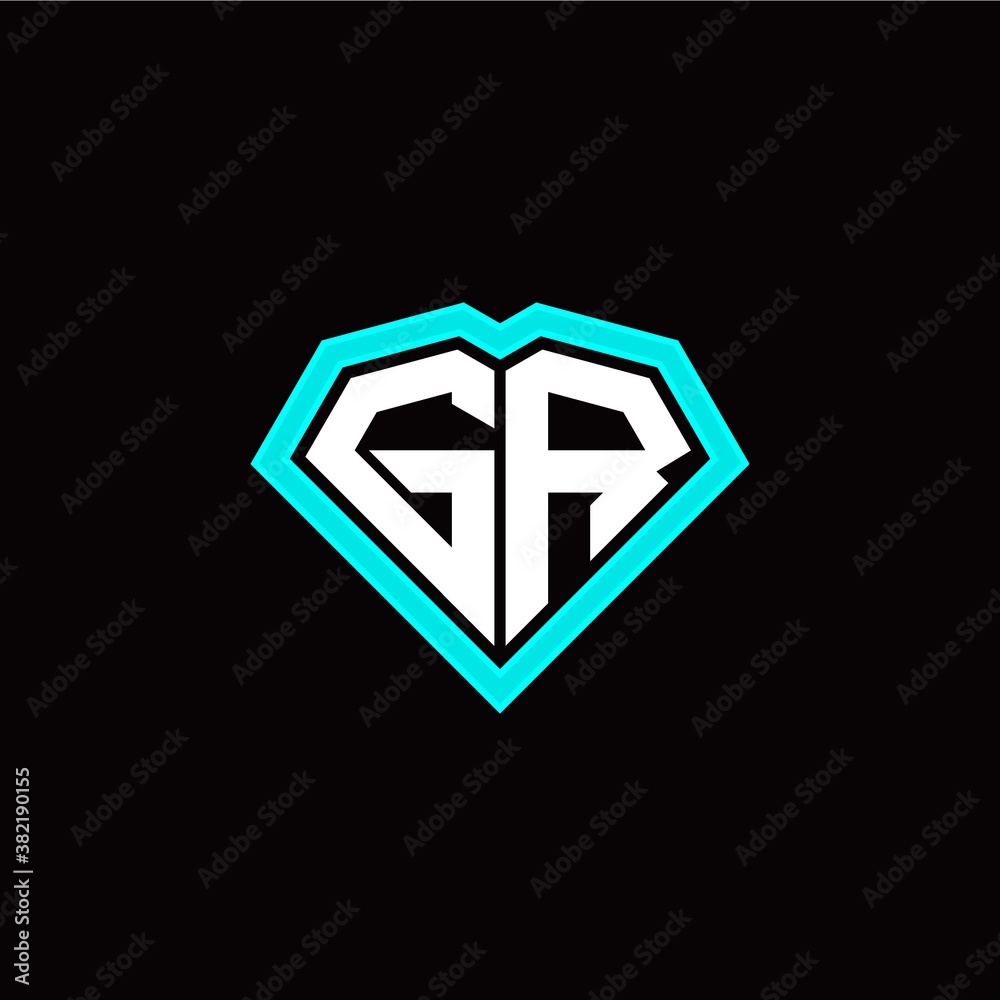 G R initial letter with unique diamond style logo template vector G R initial letter with unique diamond style logo template vector