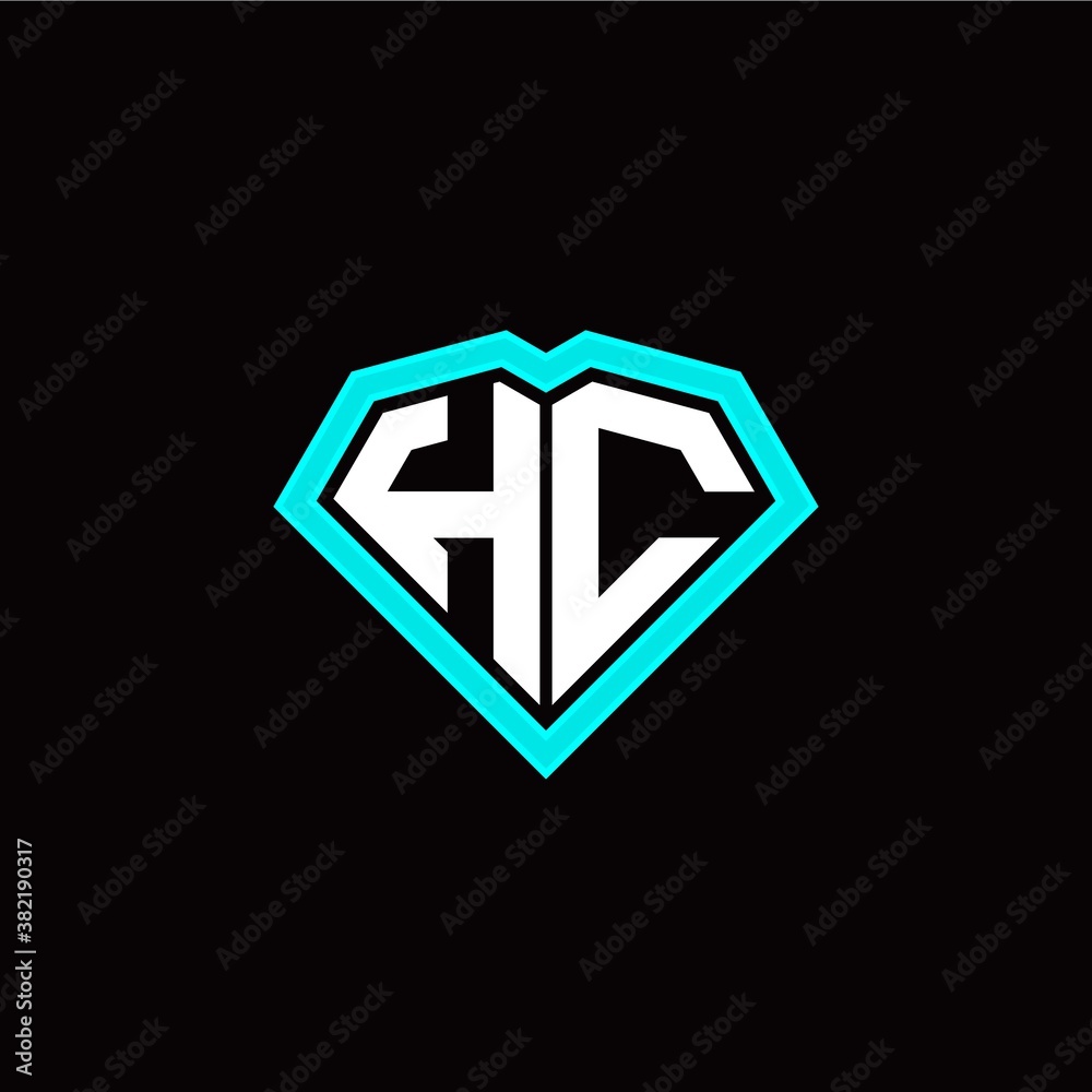 H C initial letter with unique diamond style logo template vector H C initial letter with unique diamond style logo template vector