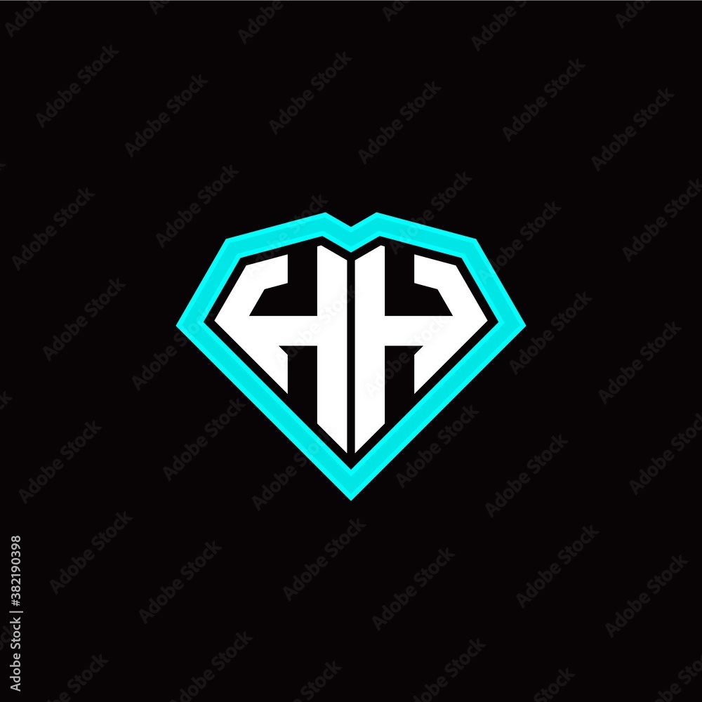 H H initial letter with unique diamond style logo template vector H H initial letter with unique diamond style logo template vector