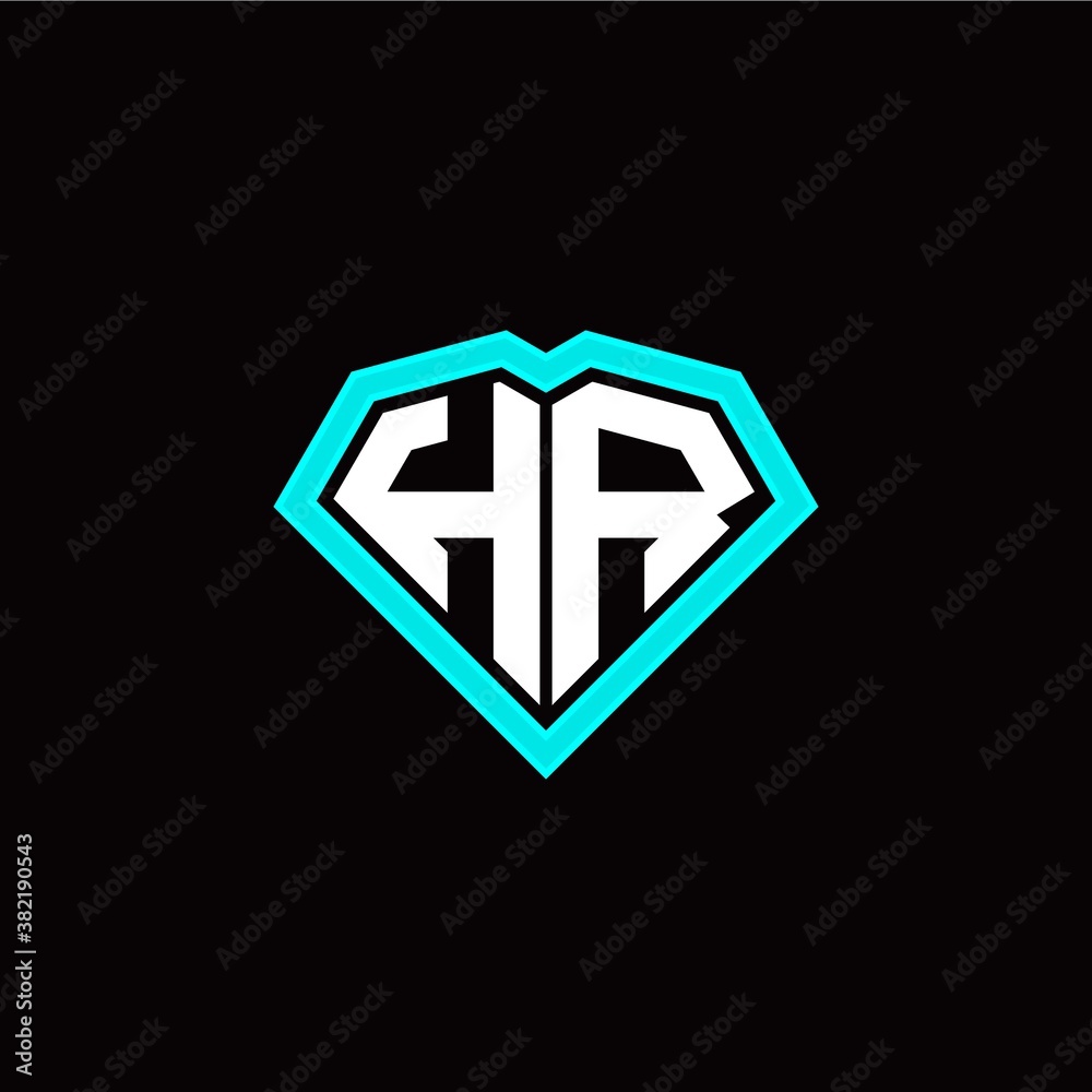 H R initial letter with unique diamond style logo template vector H R initial letter with unique diamond style logo template vector