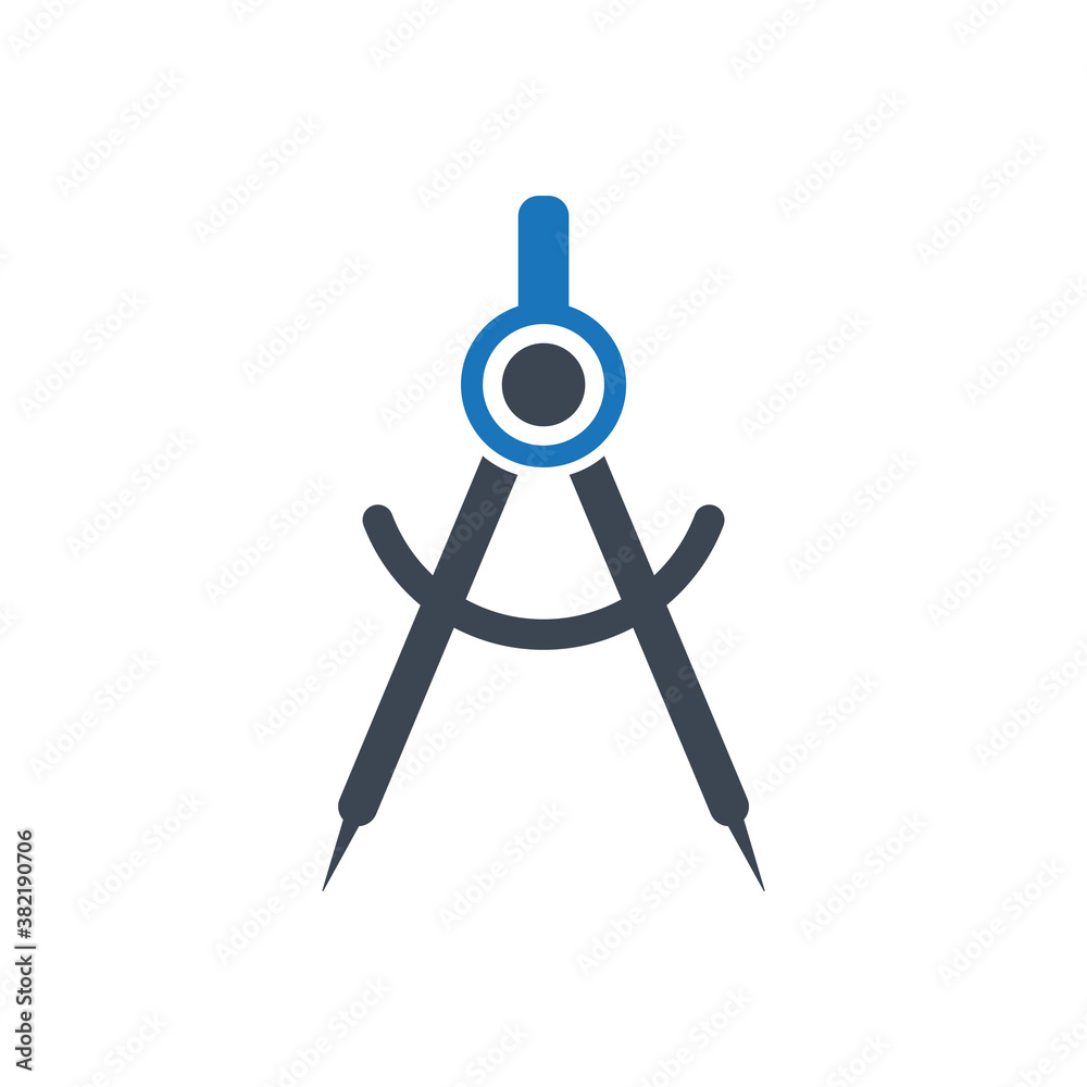 Drawing compass icon ( vector illustration ) Drawing compass icon ( vector illustration )