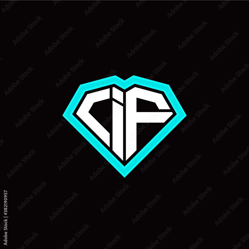 I F initial letter with unique diamond style logo template vector I F initial letter with unique diamond style logo template vector