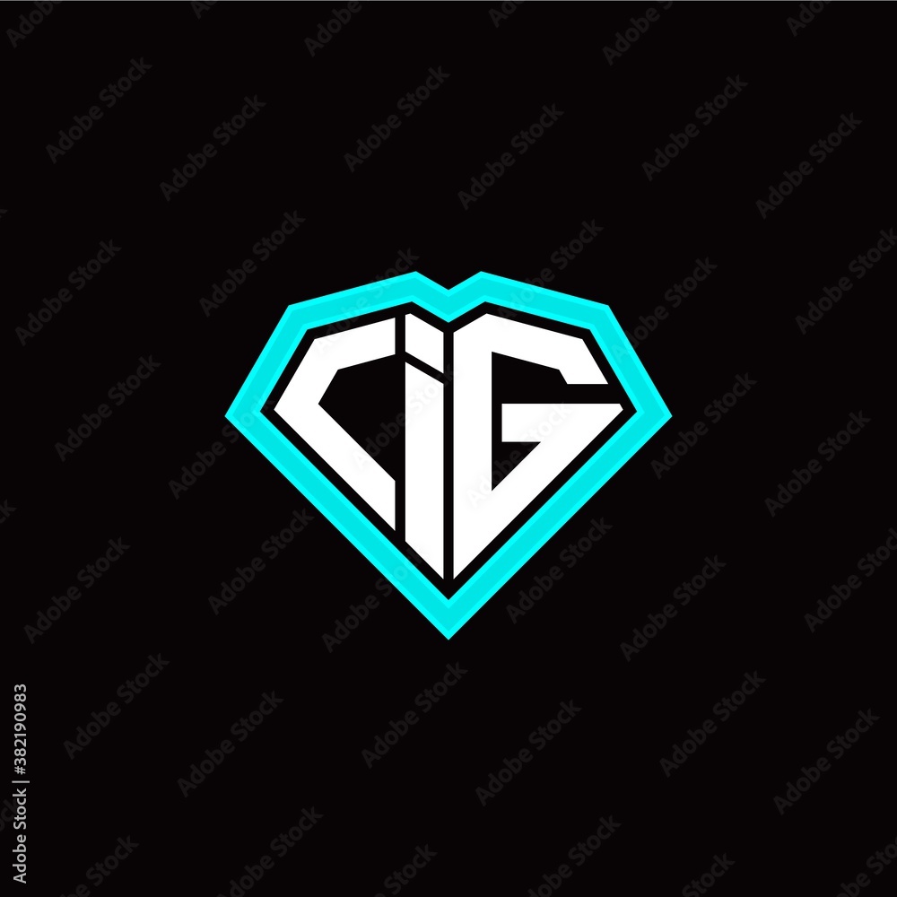 I G initial letter with unique diamond style logo template vector I G initial letter with unique diamond style logo template vector