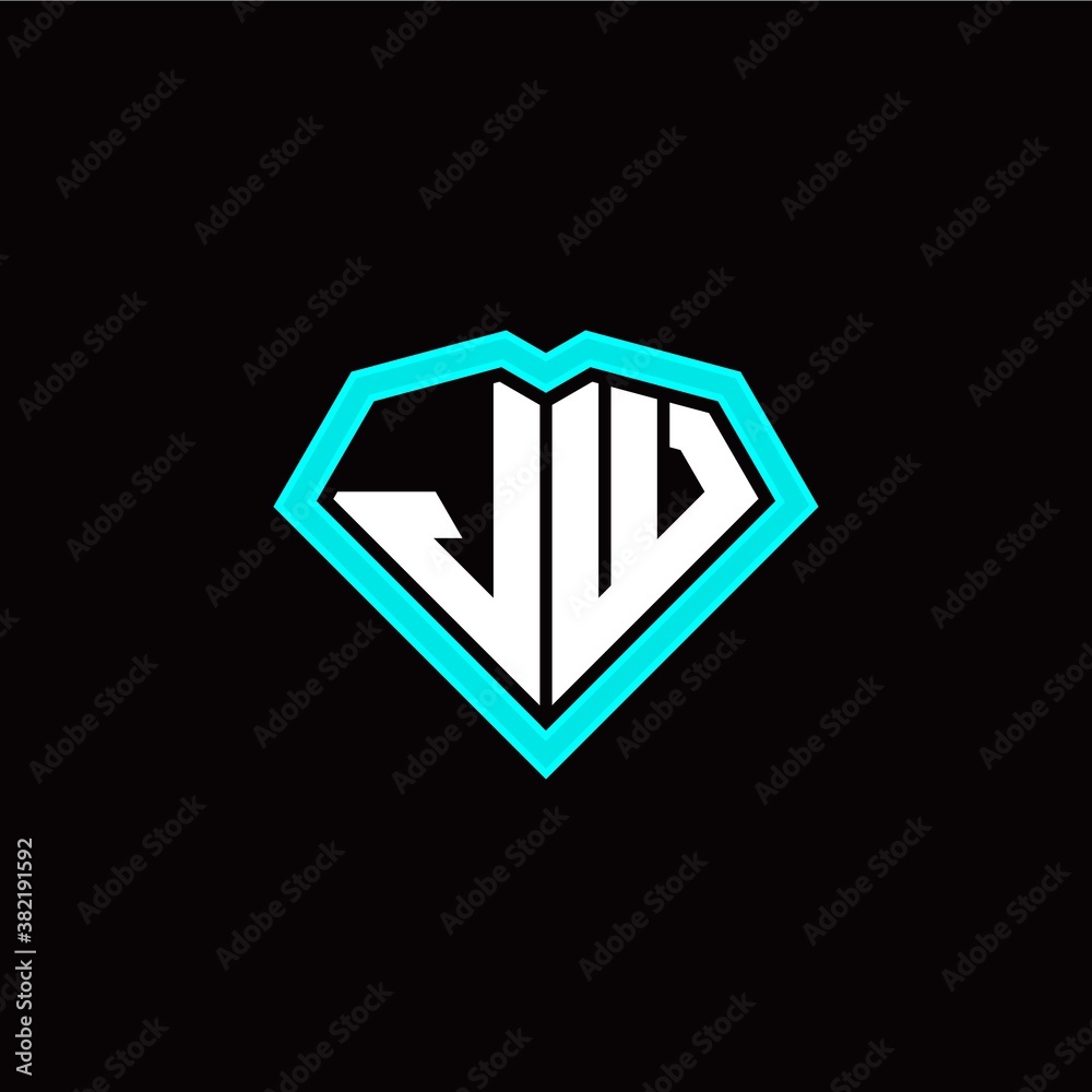 J W initial letter with unique diamond style logo template vector J W initial letter with unique diamond style logo template vector
