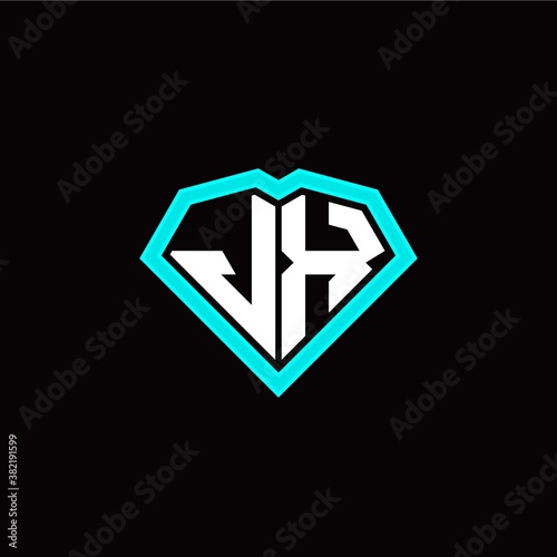 J X initial letter with unique diamond style logo template vector