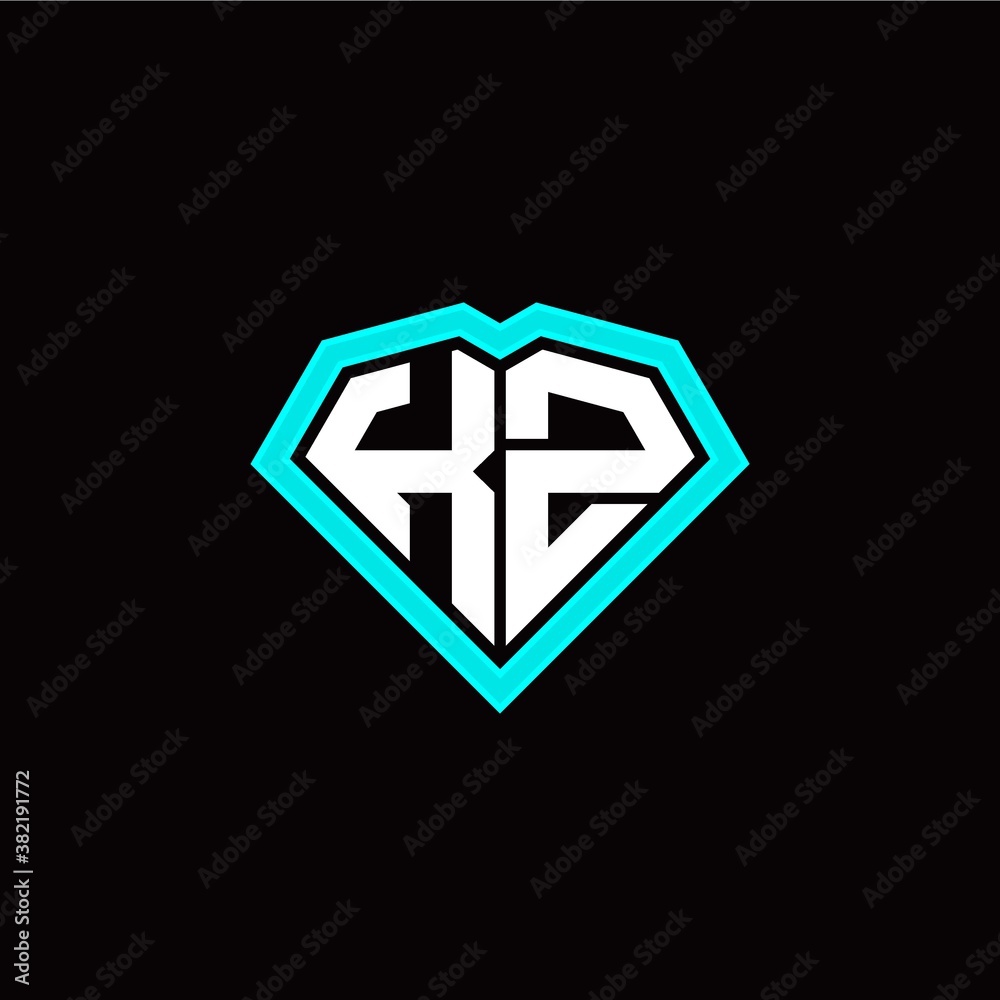 K Z initial letter with unique diamond style logo template vector K Z initial letter with unique diamond style logo template vector