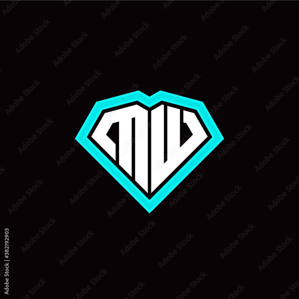 M W initial letter with unique diamond style logo template vector M W initial letter with unique diamond style logo template vector