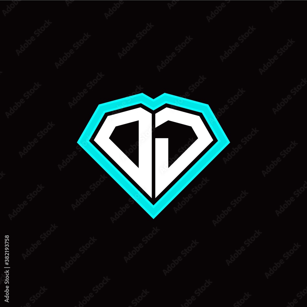 O J initial letter with unique diamond style logo template vector O J initial letter with unique diamond style logo template vector