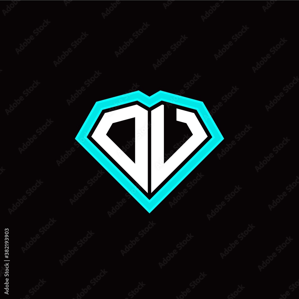 O U initial letter with unique diamond style logo template vector O U initial letter with unique diamond style logo template vector