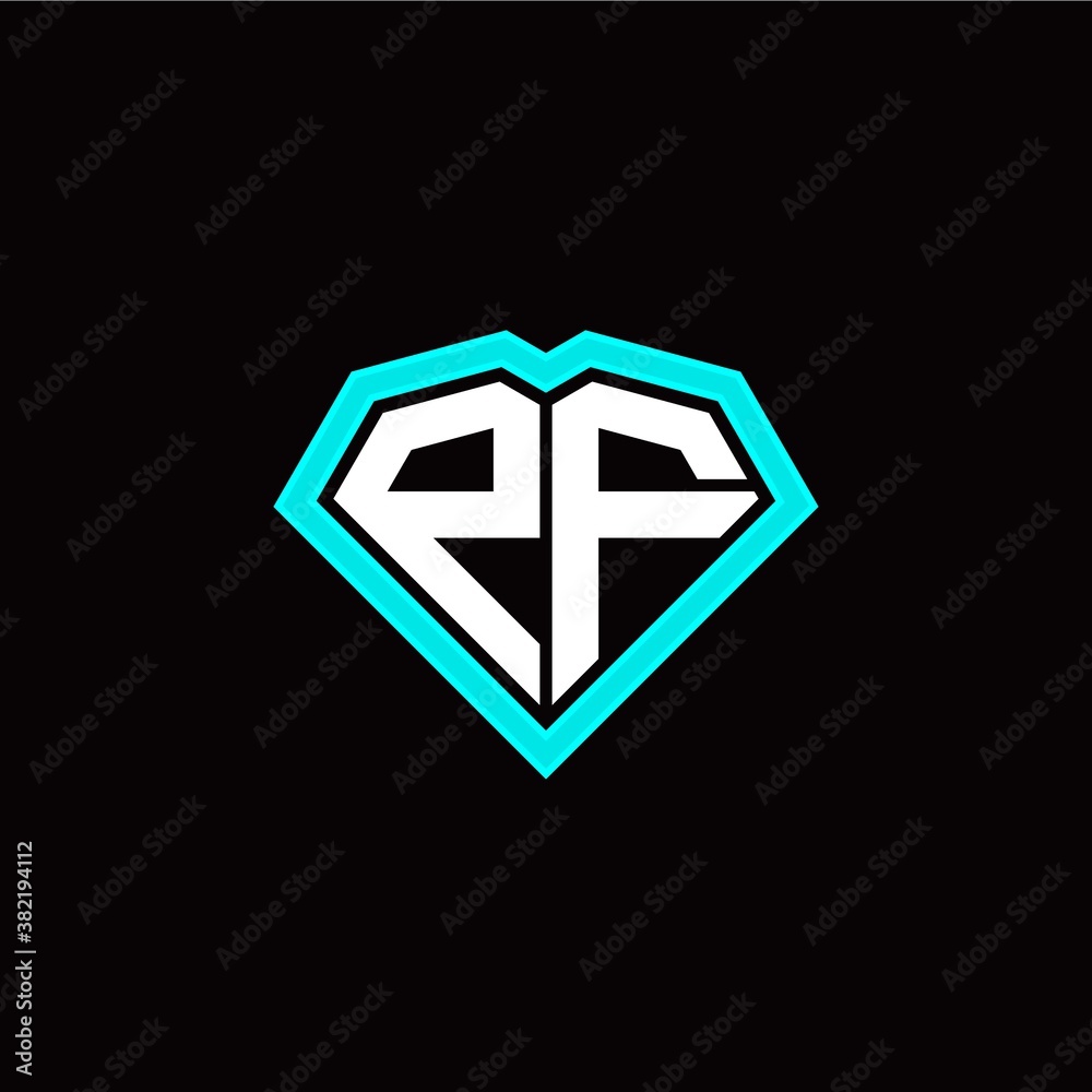 P F initial letter with unique diamond style logo template vector P F initial letter with unique diamond style logo template vector