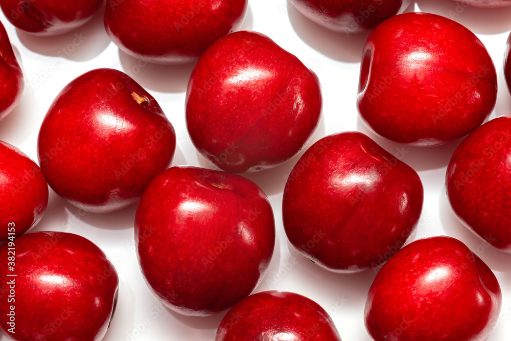 fresh black cherries on white background fresh black cherries on white background