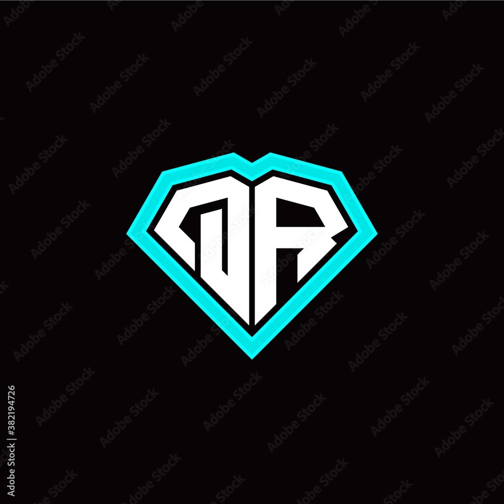 Q R initial letter with unique diamond style logo template vector Q R initial letter with unique diamond style logo template vector