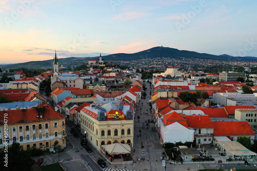 Aerial view of the center of Nitra in Slovakia