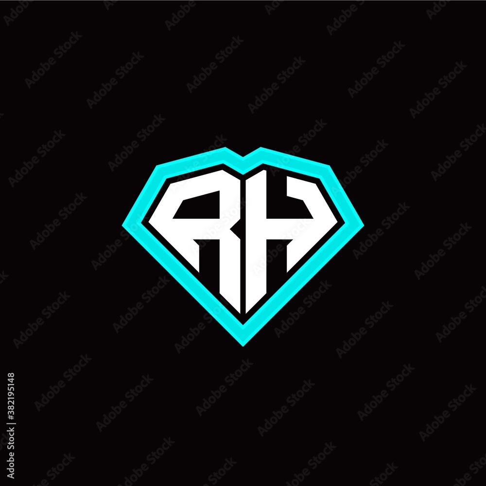 R H initial letter with unique diamond style logo template vector R H initial letter with unique diamond style logo template vector