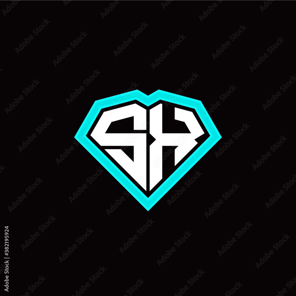 Obraz premium S X initial letter with unique diamond style logo template vector