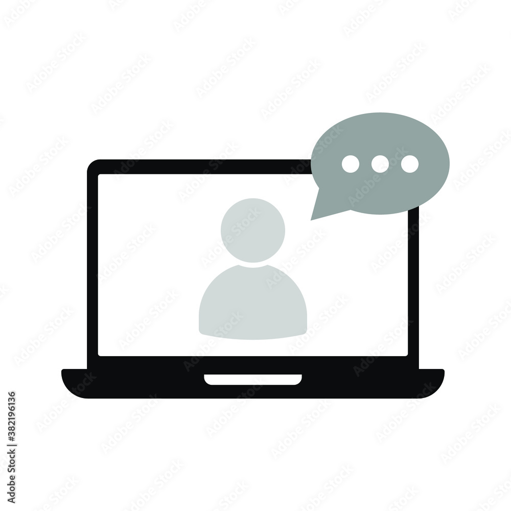 Online training in laptop icon in simple design. Vector illustration Online training in laptop icon in simple design. Vector illustration