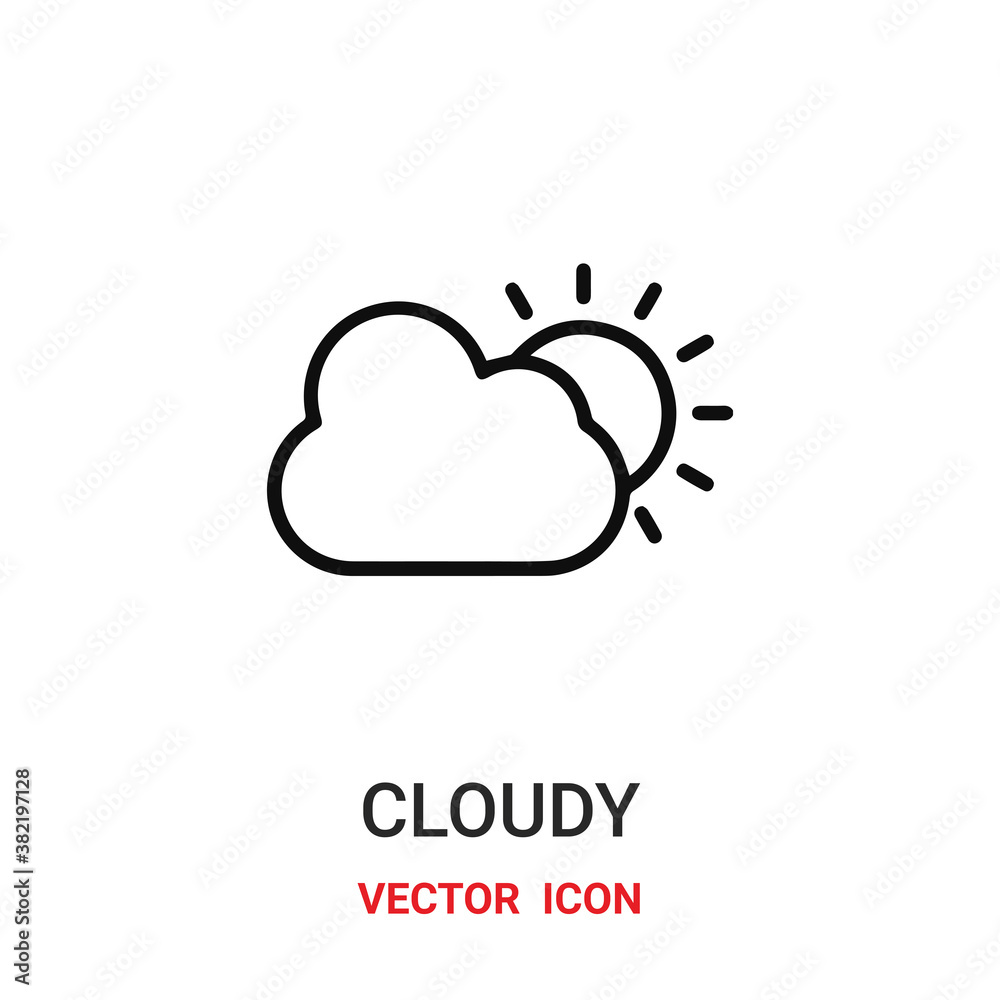 cloudy icon vector symbol. cloudy symbol icon vector for your design. Modern outline icon for your website and mobile app design. cloudy icon vector symbol. cloudy symbol icon vector for your design. Modern outline icon for your website and mobile app design.