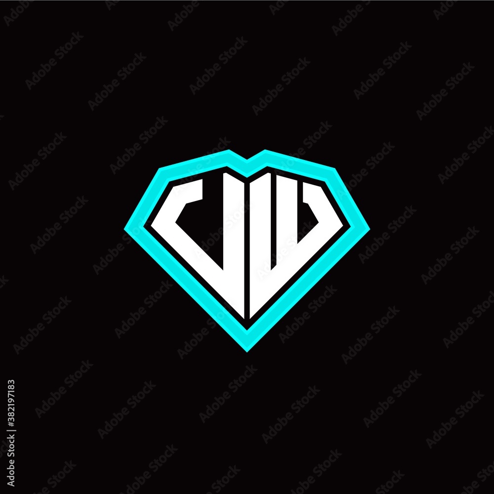 U W initial letter with unique diamond style logo template vector U W initial letter with unique diamond style logo template vector