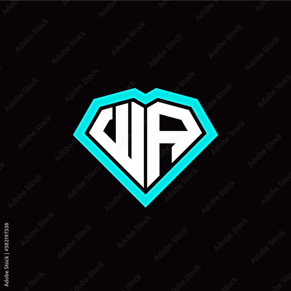 W A initial letter with unique diamond style logo template vector W A initial letter with unique diamond style logo template vector